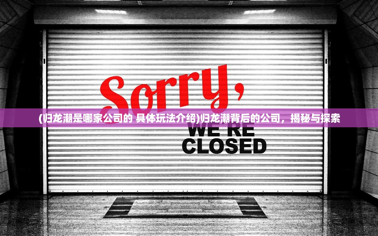 (归龙潮是哪家公司的 具体玩法介绍)归龙潮背后的公司，揭秘与探索